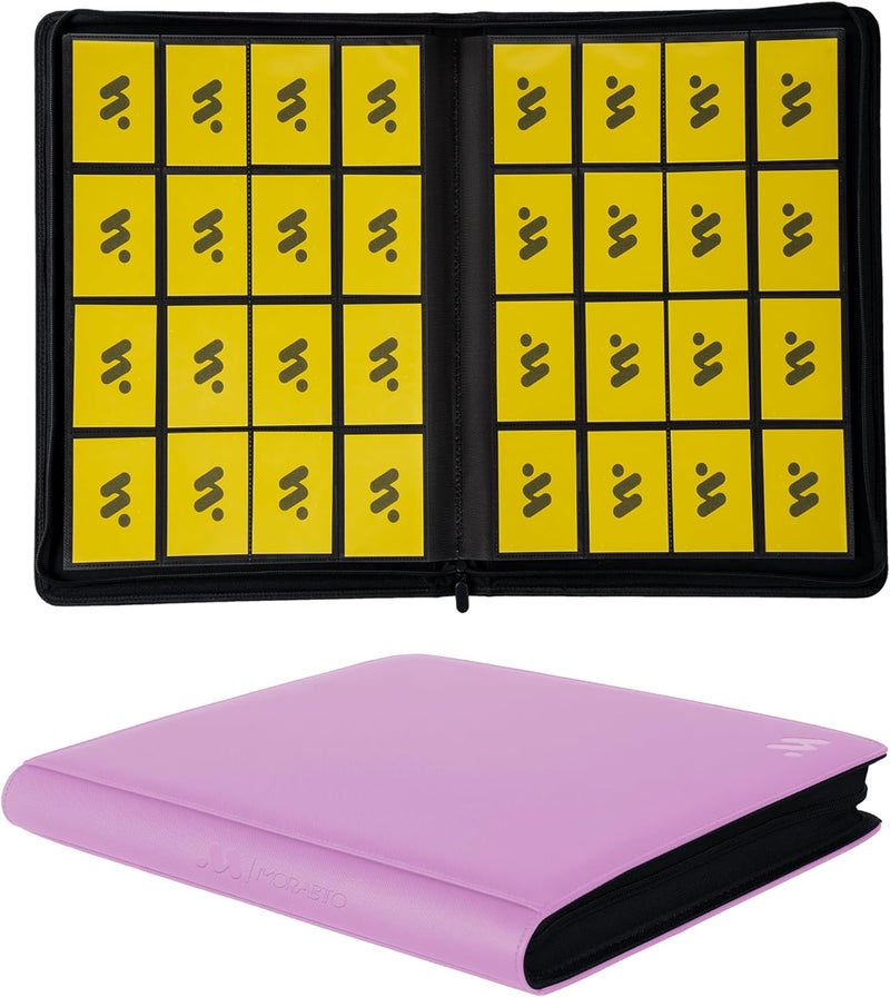 MORABTO Premium 1000+ Pockets Card Binder,16 Pockets Trading Card Binder Ringless Side Loading Trading Card Album Folder for TCG -Pink Purple - Image 1